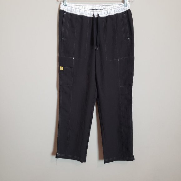 WonderWink Black White Four-Stretch Straight Leg Cargo Scrub Pants MP - Picture 1 of 10